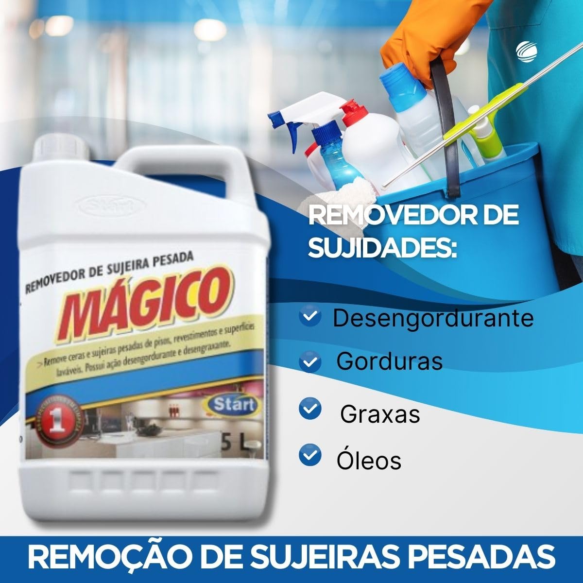 Removedor de Sujeira Pesada e Cera Mágico 5 litros - Imagem 2